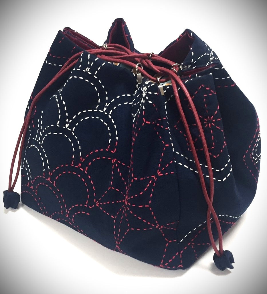 Sashiko Kinchaku Sampler Drawstring bag – Tis The Season