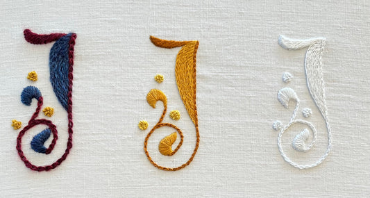 CLASS: Surface Embroidery Letters- Stitch your Initial